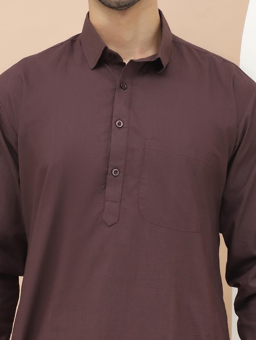 men solid pathani ethnic wear set - 21534830 - Standard Image - 4
