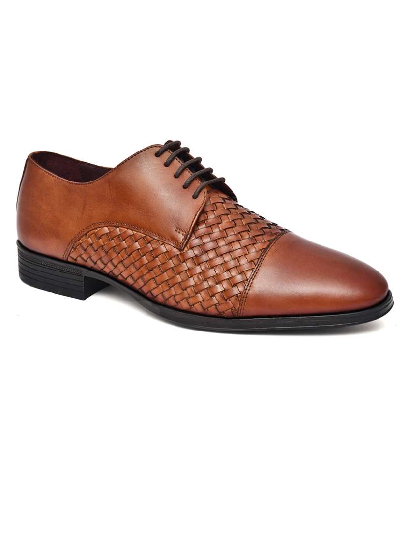 men tan lace-up brouges - 21534844 - Standard Image - 1