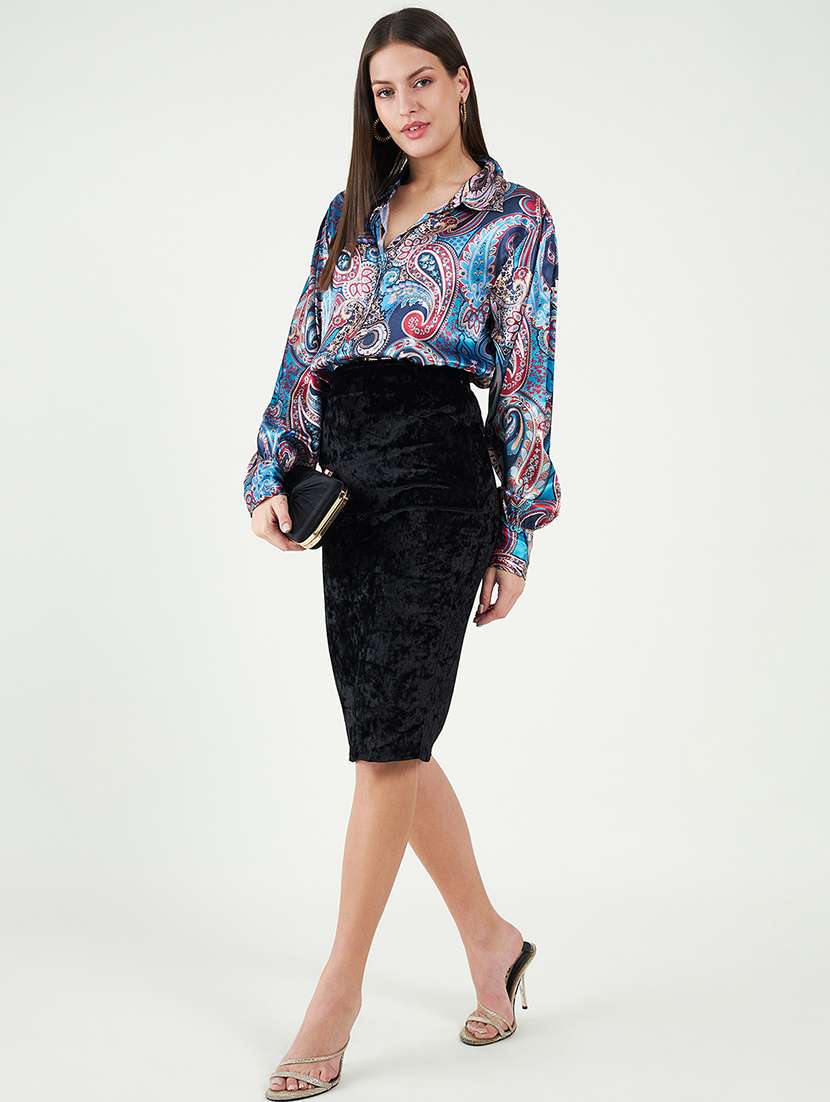 women printed collared oversized shirt - 21535444 - Standard Image - 4