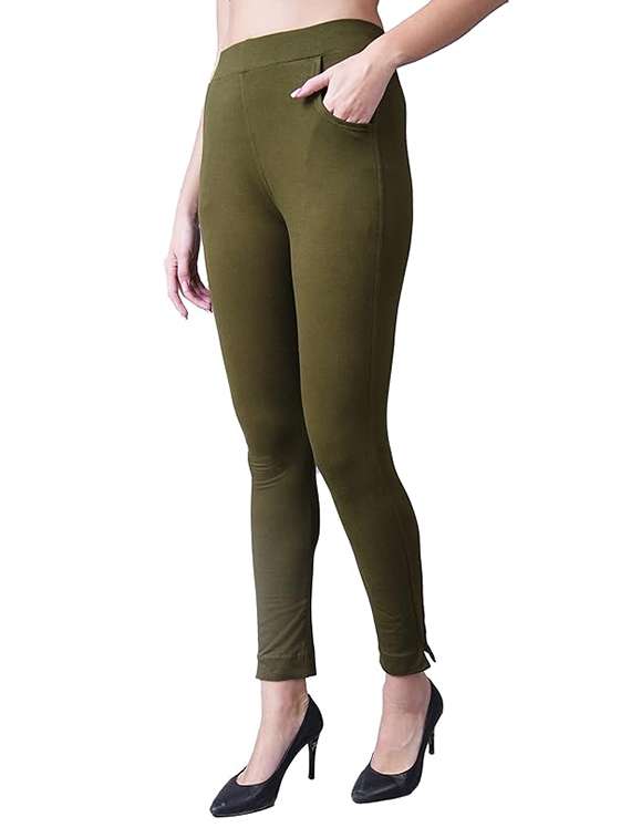 women solid ankle length jeggings - 21535527 - Standard Image - 1