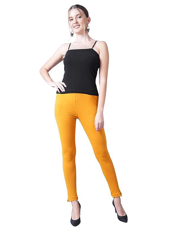 women solid ankle length leggings - 21535534 - Standard Image - 4