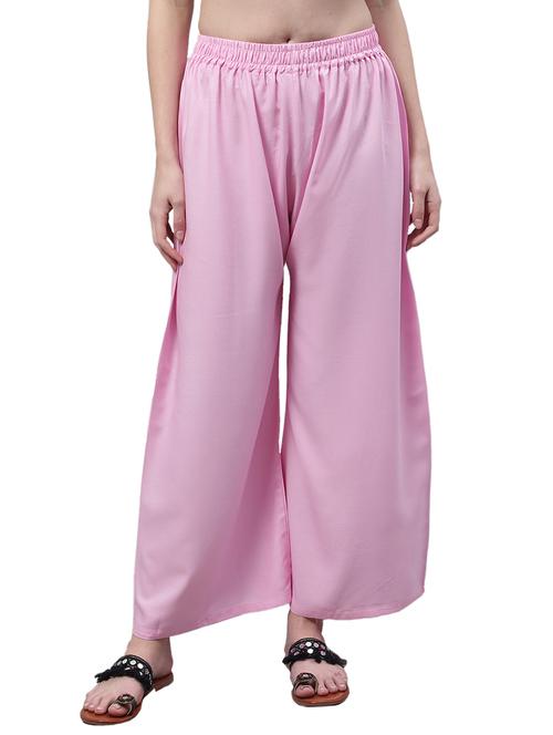 women solid relaxed fit palazzo - 21535583 - Standard Image - 0