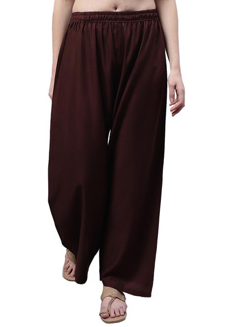 women solid relaxed fit palazzo - 21535585 - Standard Image - 0