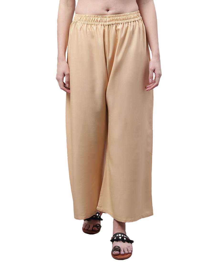 women solid relaxed fit palazzo - 21535588 -  Zoom Image - 0