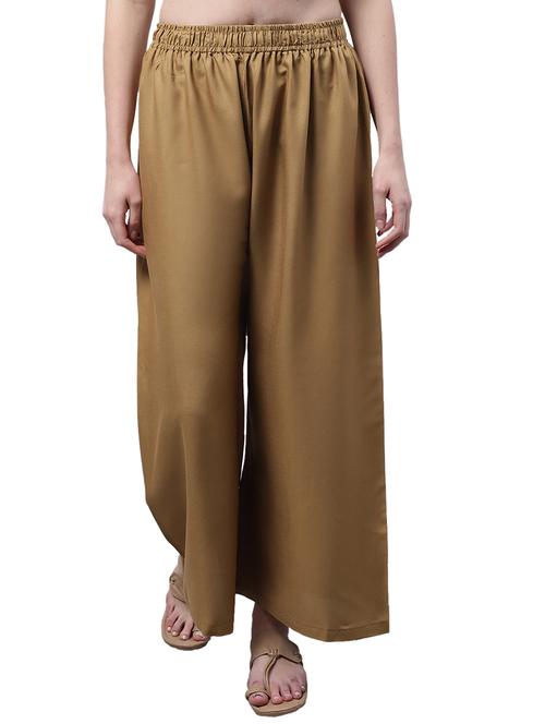 women solid relaxed fit palazzo - 21535601 - Standard Image - 0
