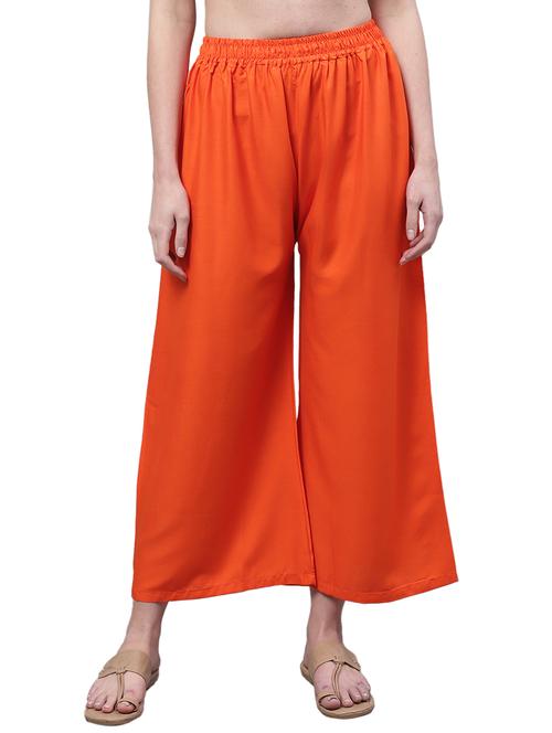 women solid relaxed fit palazzo - 21535603 - Standard Image - 0