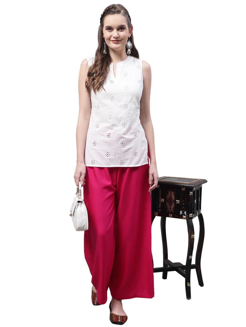 women solid relaxed fit palazzo - 21535604 - Standard Image - 4