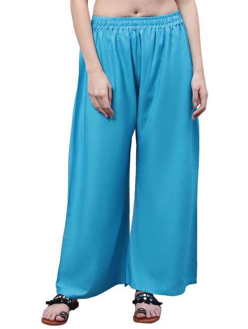 women solid relaxed fit palazzo - 21535608 - Standard Image - 0