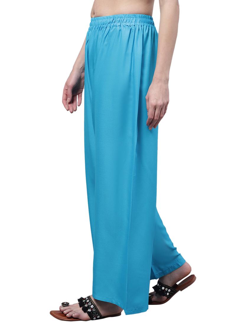 women solid relaxed fit palazzo - 21535608 - Standard Image - 1