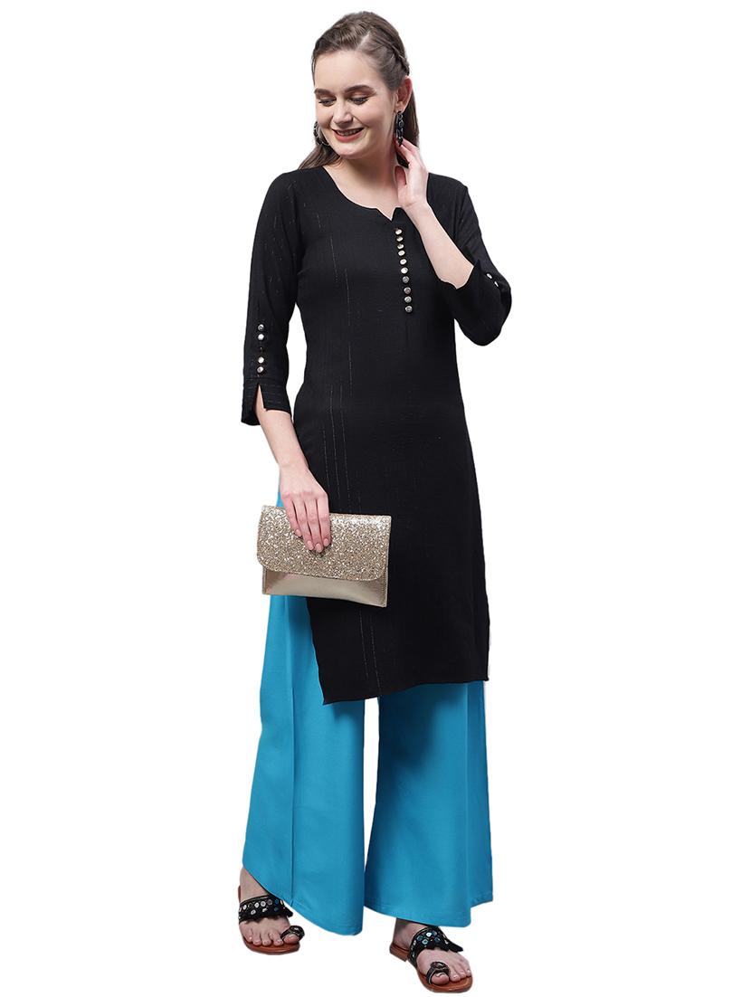 women solid relaxed fit palazzo - 21535608 - Standard Image - 4