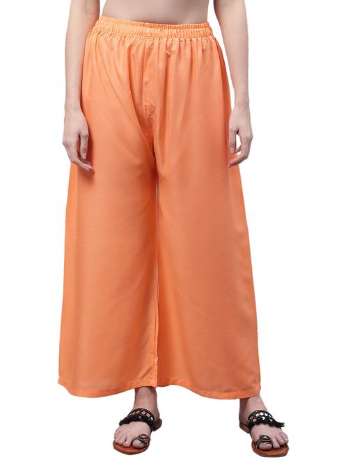 women solid relaxed fit palazzo - 21535610 - Standard Image - 0