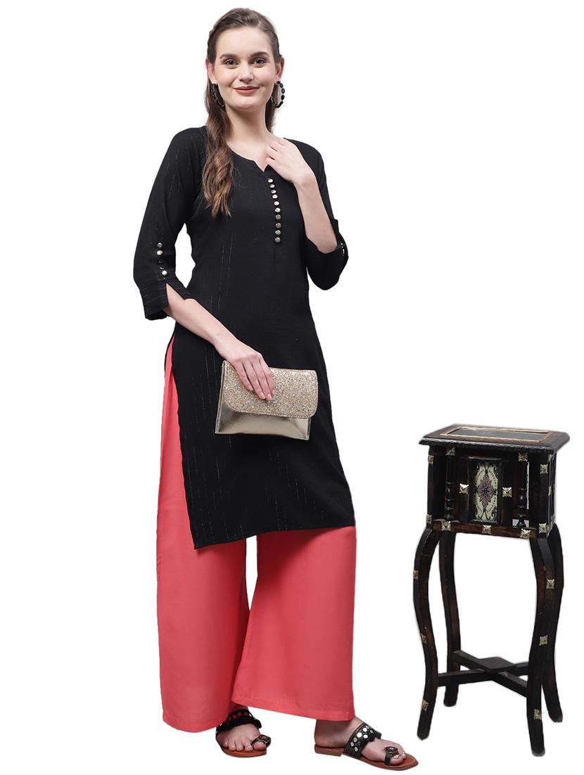 women solid relaxed fit palazzo - 21535611 - Standard Image - 4