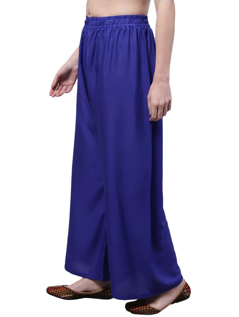 women solid relaxed fit palazzo - 21535613 - Standard Image - 1