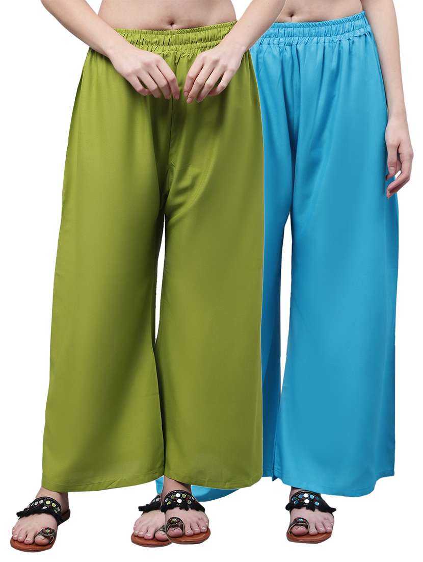 pack of 2 solid relaxed fit palazzo