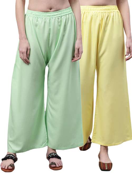 pack of 2 solid relaxed fit palazzo - 21535631 -  Standard Image - 0