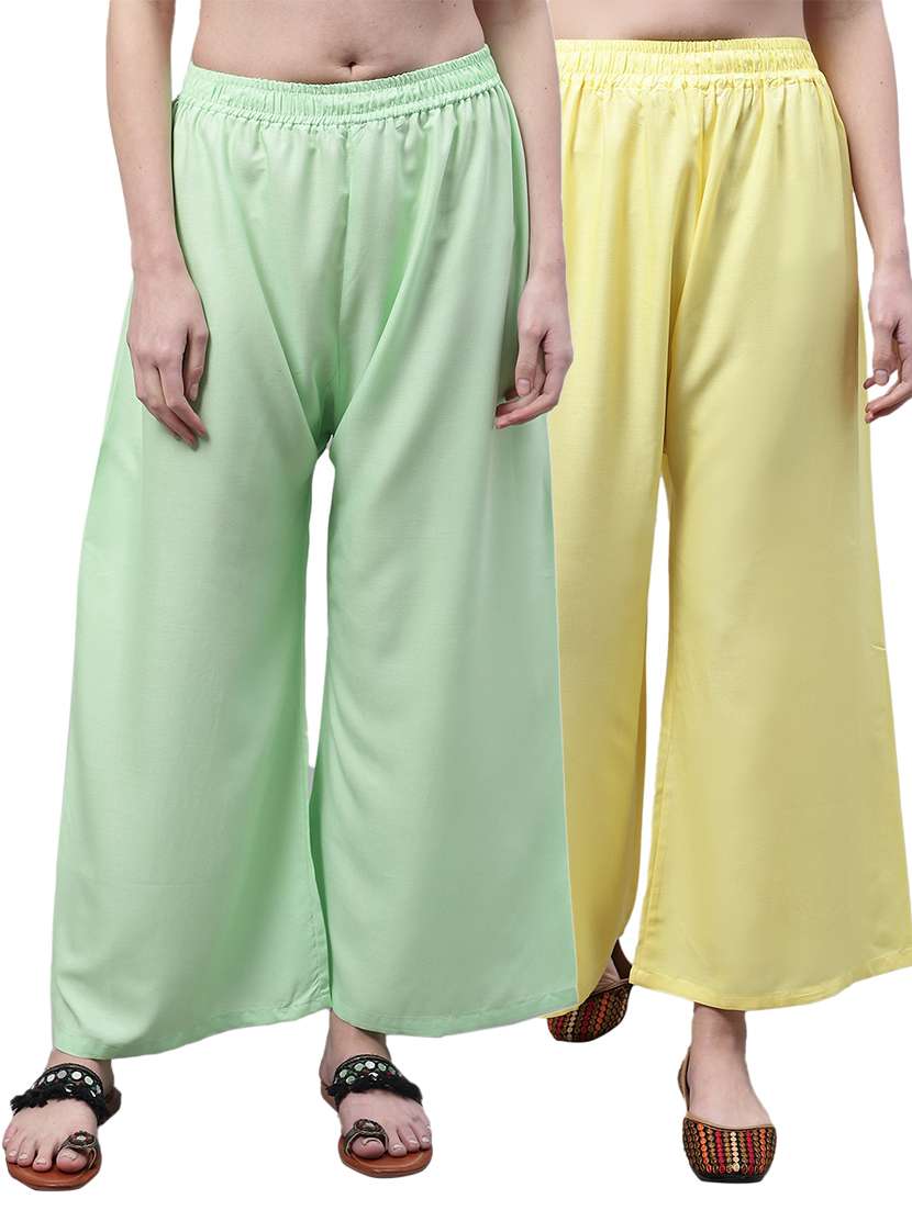 pack of 2 solid relaxed fit palazzo