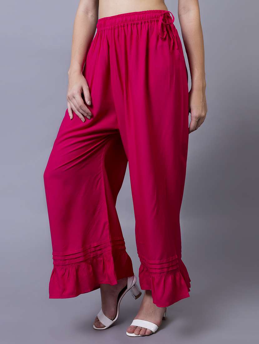 women solid flared palazzo - 21535644 - Standard Image - 1