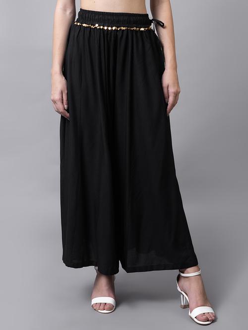 women solid flared palazzo - 21535646 - Standard Image - 0
