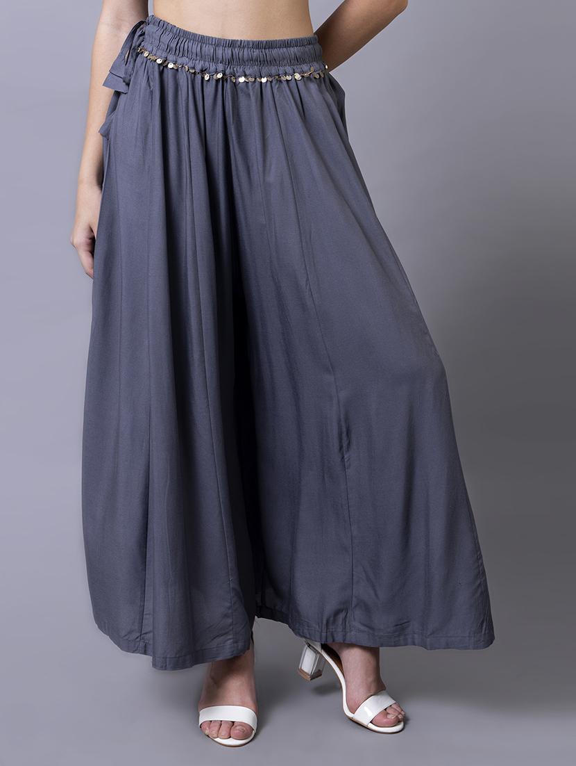 women solid flared palazzo - 21535647 - Zoom Image - 0