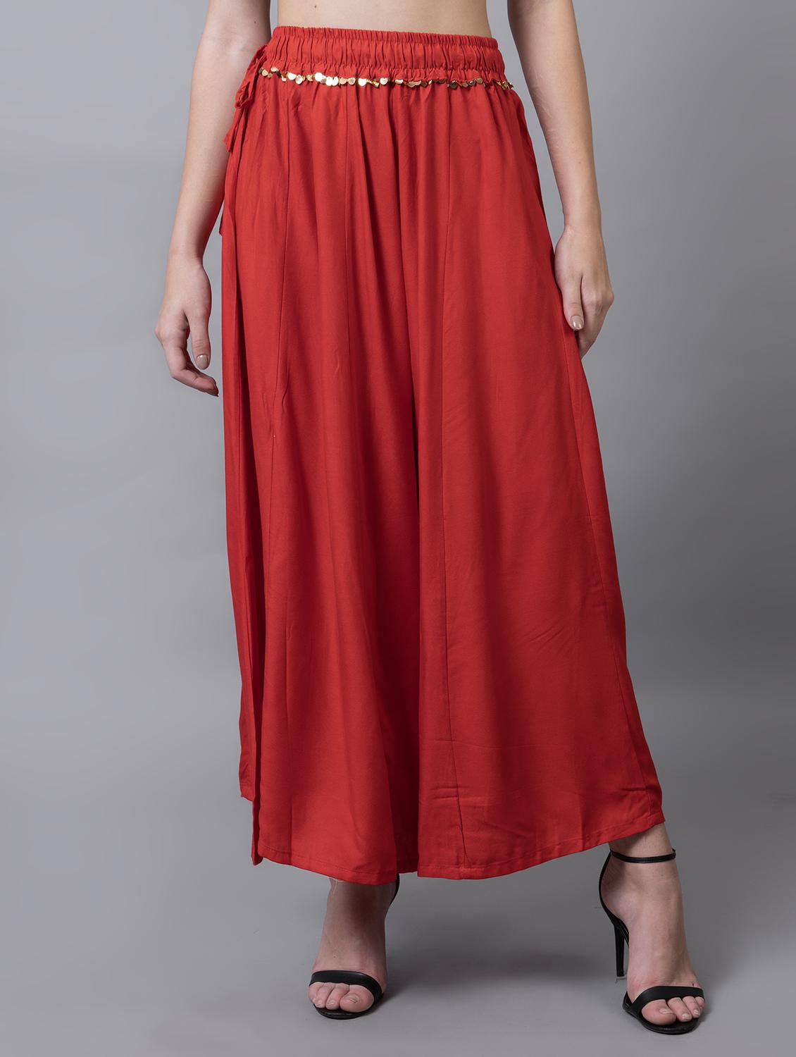 women solid flared palazzo - 21535654 -  Zoom Image - 0
