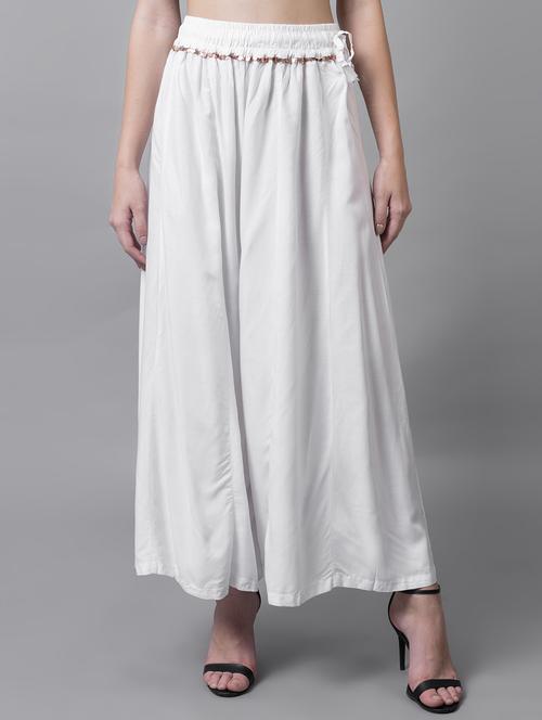 women solid flared palazzo - 21535655 -  Standard Image - 0