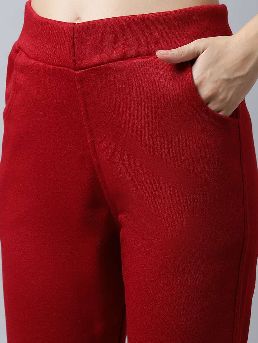 maroon wool trousers - 21535666 - Standard Image - 4