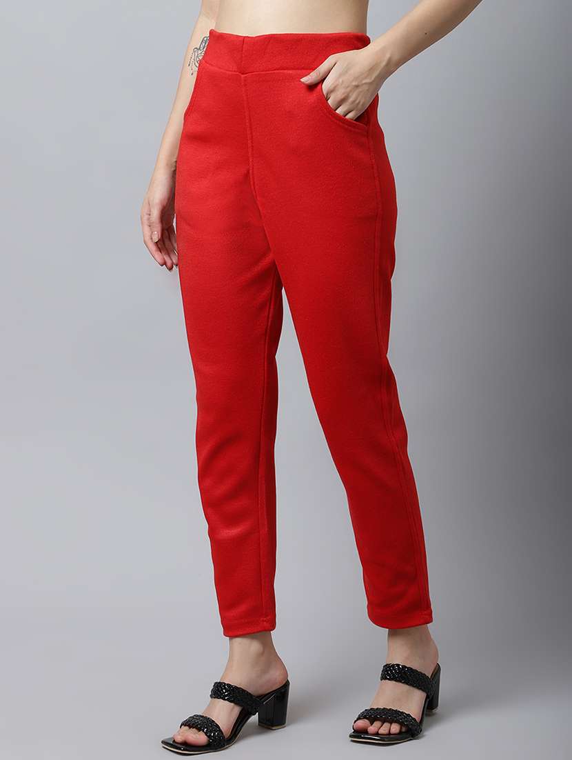 red wool trousers - 21535669 -  Standard Image - 1