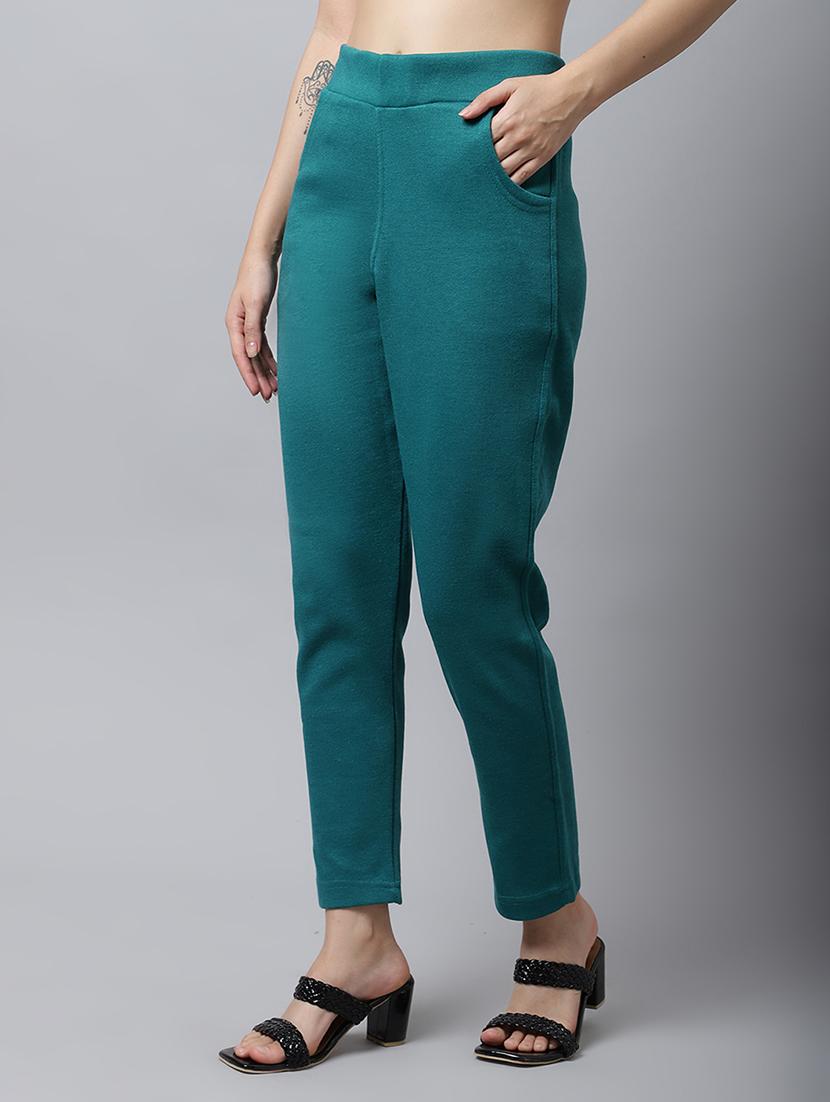 turquoise wool trousers - 21535670 -  Standard Image - 1