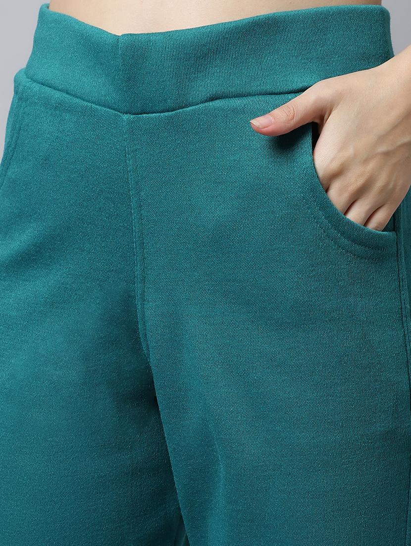 turquoise wool trousers - 21535670 - Standard Image - 4