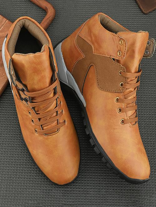 men tan lace up boots - 21535699 - Standard Image - 0
