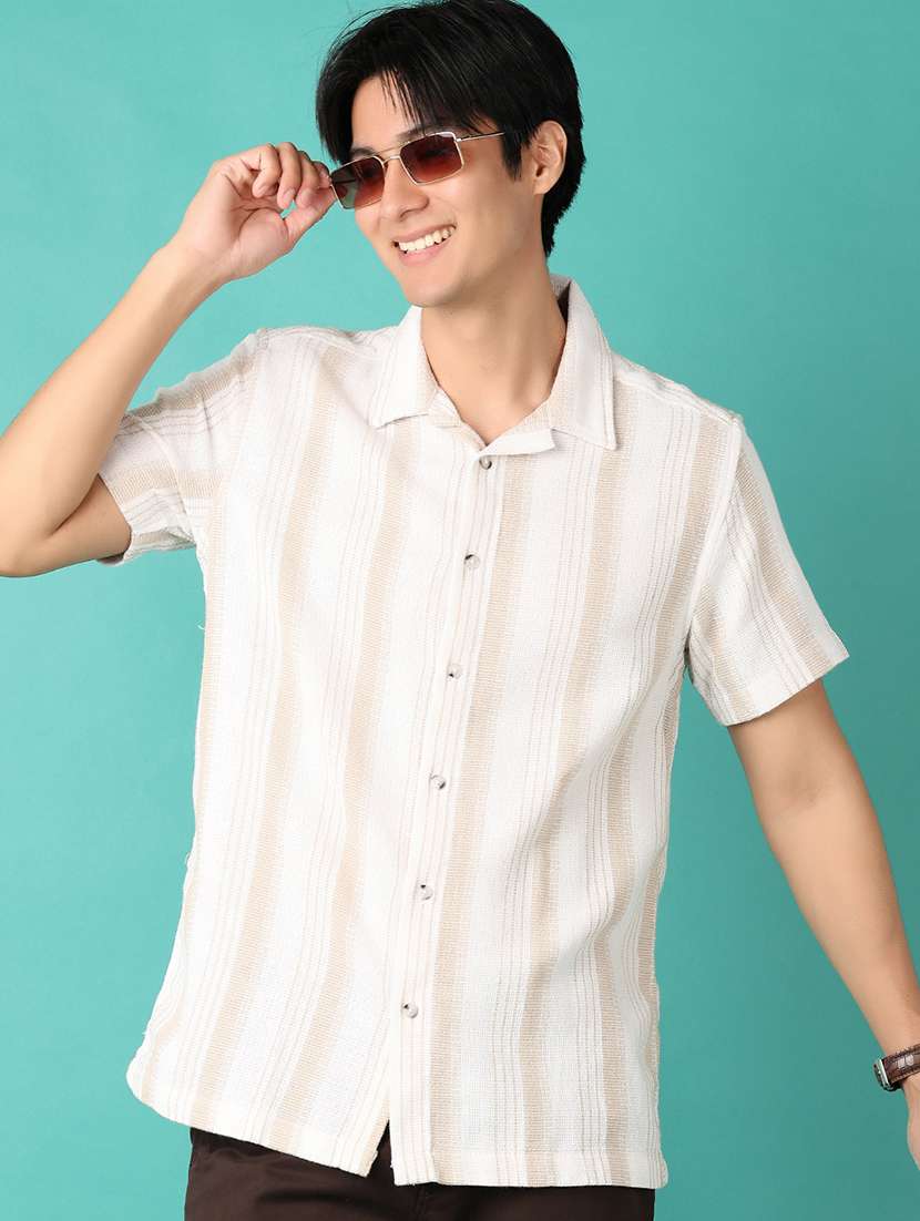 men striped short sleeve casual shirt - 21535749 -  Standard Image - 1