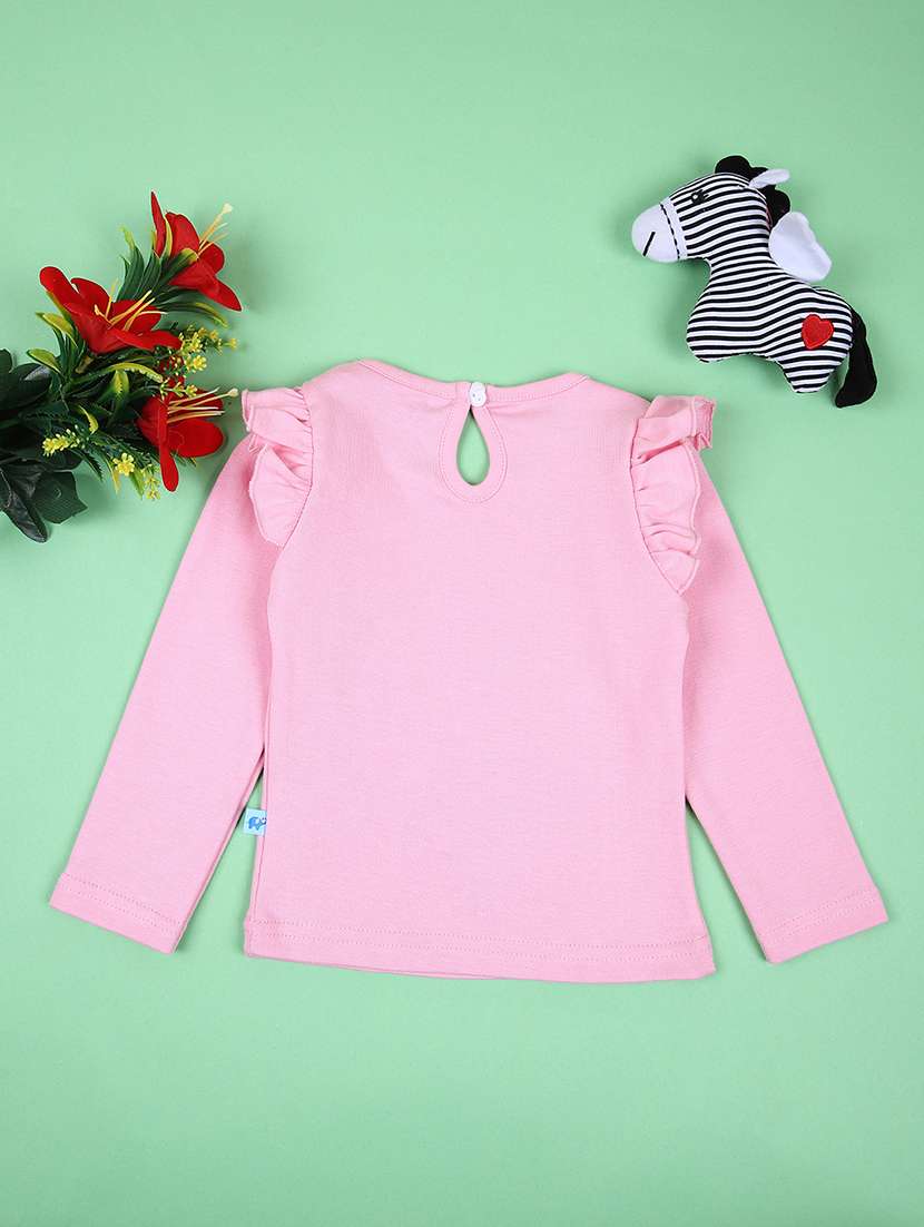 girls pink floral printed long sleeve tee - 21535751 -  Standard Image - 1