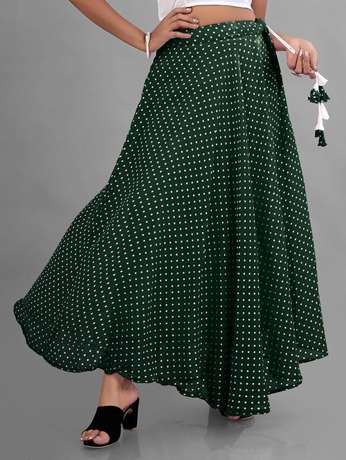 women high-rise polka dot printed flared skirt - 21536046 - Standard Image - 0