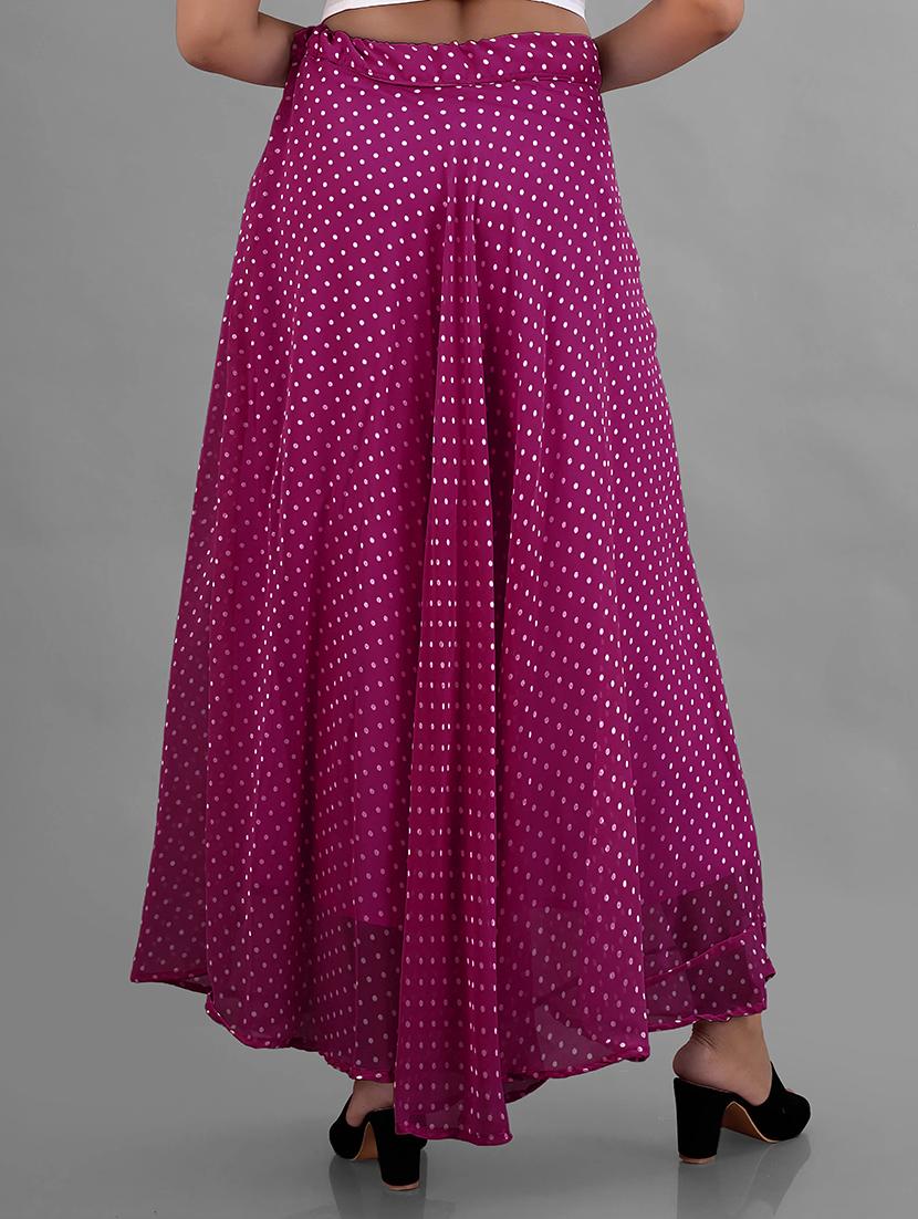 women high-rise polka dot printed flared skirt - 21536052 -  Standard Image - 1