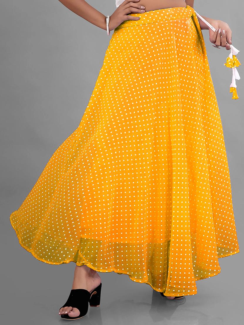 women high-rise polka dot printed flared skirt - 21536054 - Zoom Image - 0