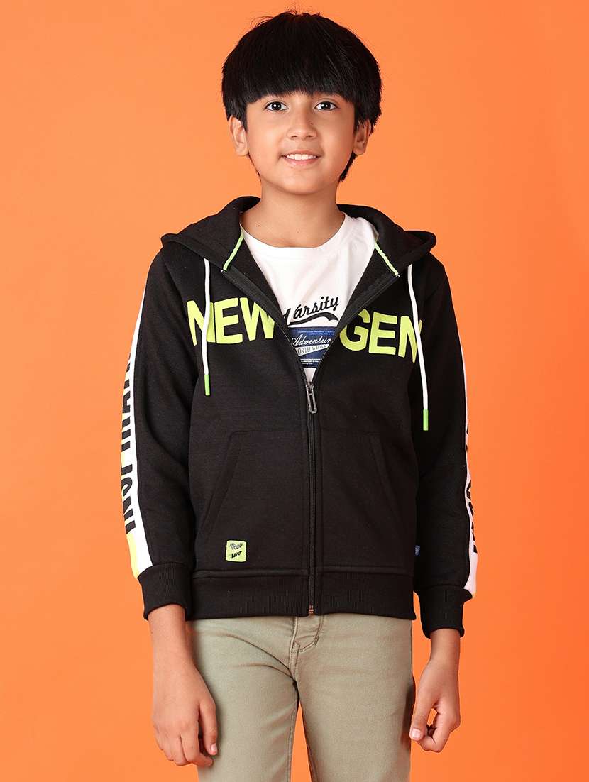 boys typographic long sleeve hooded sweatshirt - 21536298 -  Standard Image - 1