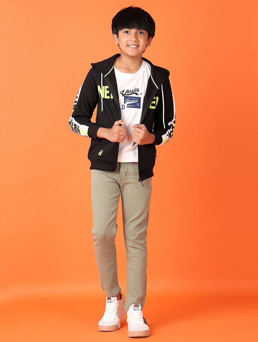 boys typographic long sleeve hooded sweatshirt - 21536298 -  Standard Image - 4