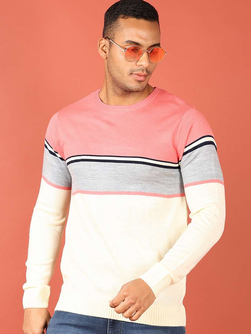 men long sleeves color block pullover - 21536315 -  Standard Image - 1