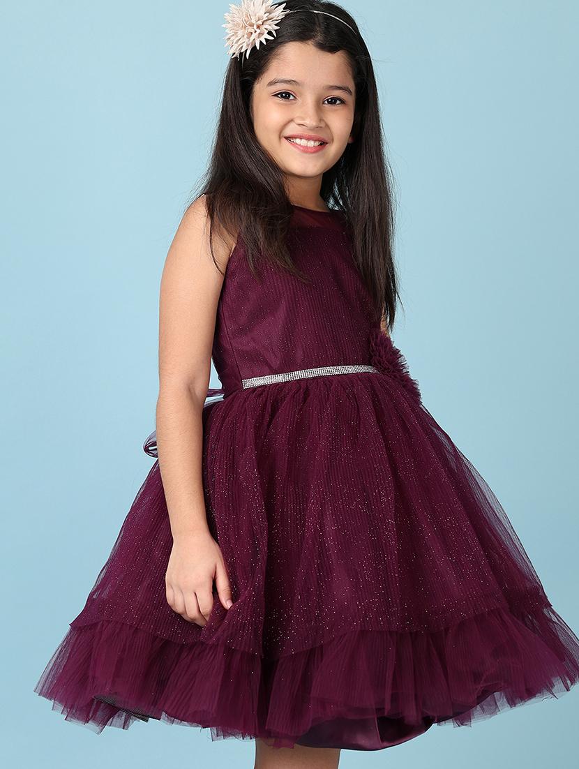 girls embellished net sleeveless frock - 21536342 - Standard Image - 4