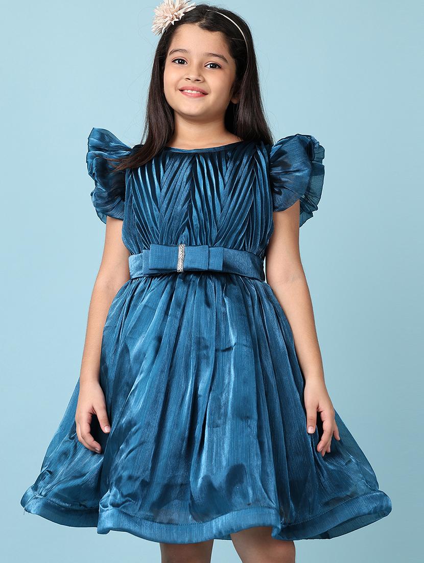 girls solid round neck frock - 21536343 - Standard Image - 4