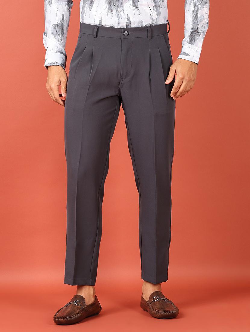 men grey solid ankle length korean pants - 21536345 - Zoom Image - 0