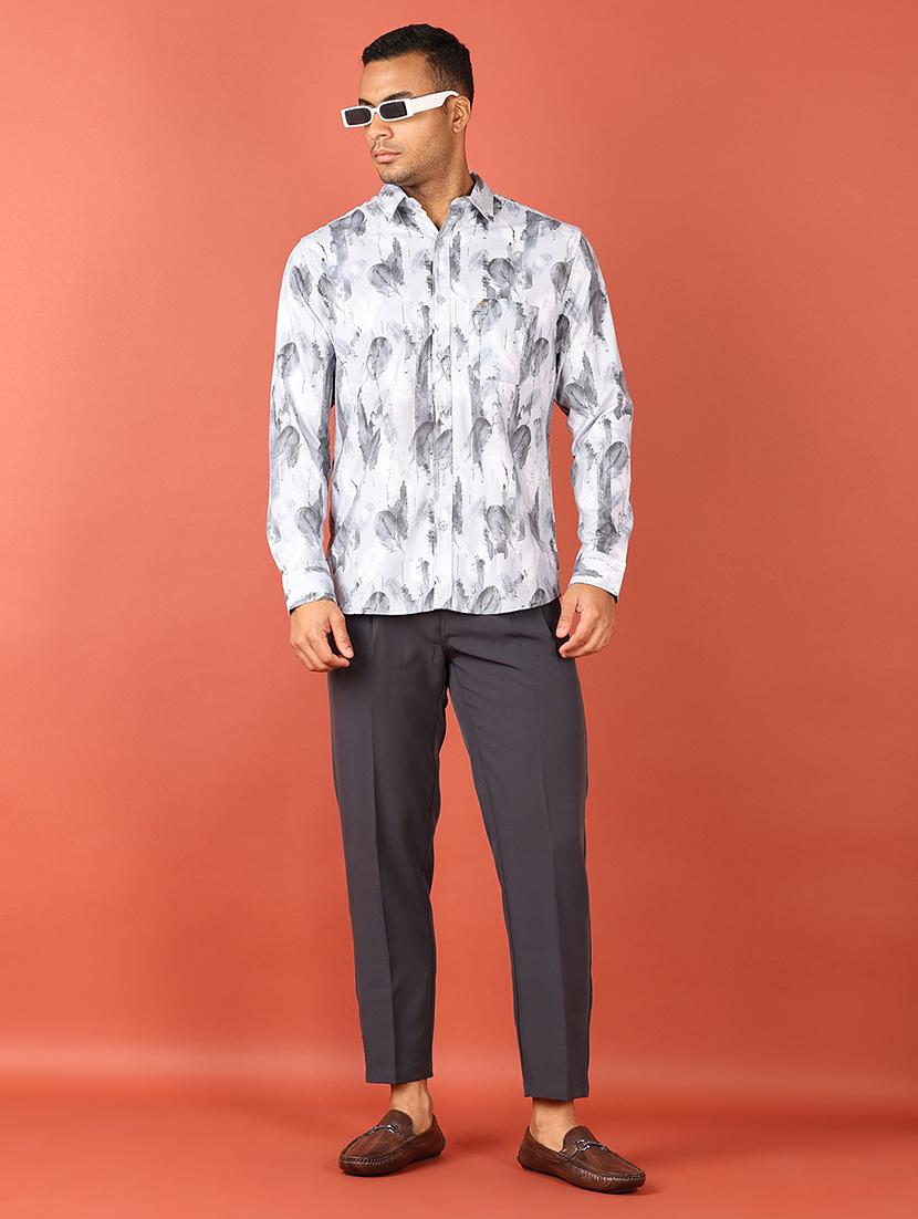 men grey solid ankle length korean pants - 21536345 - Standard Image - 4