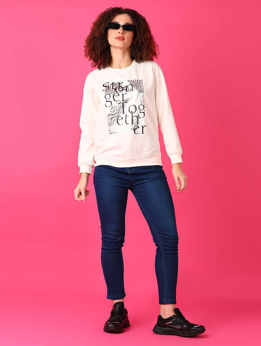 women front print long sleeve sweatshirt - 21536347 -  Standard Image - 4