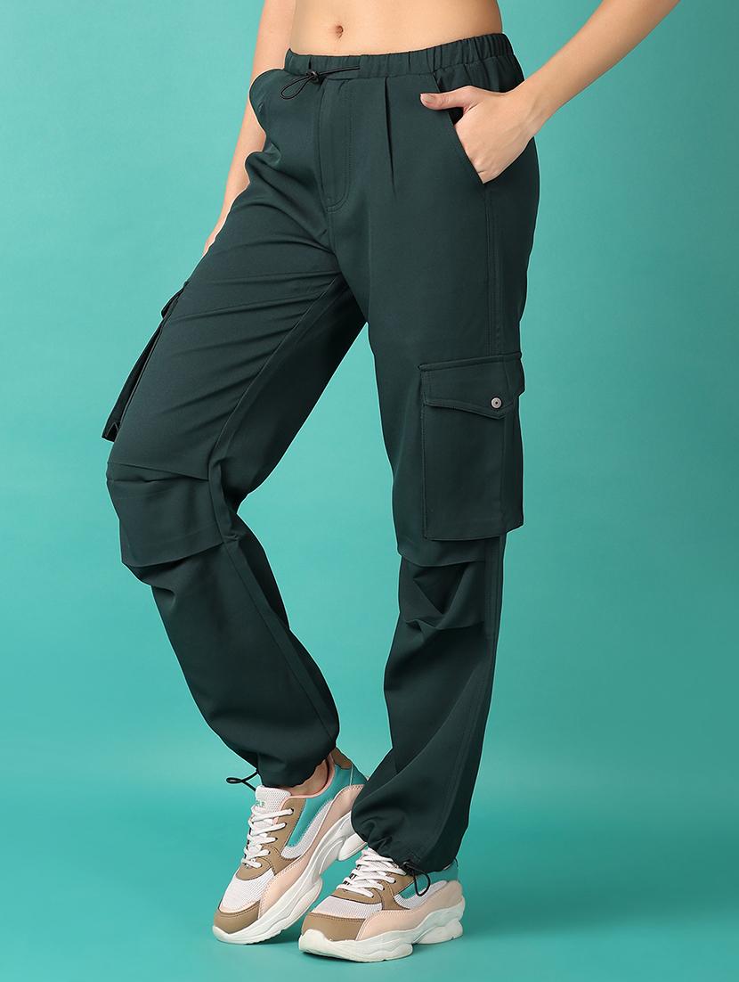women solid mid rise cargo - 21536349 -  Standard Image - 1