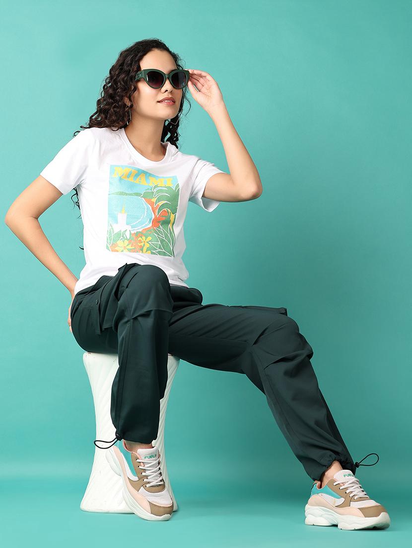 women solid mid rise cargo - 21536349 - Standard Image - 4