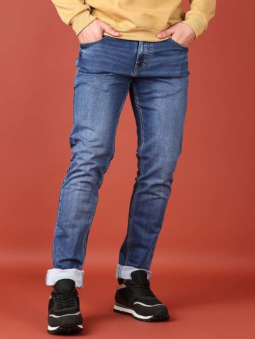 men washed mid rise denim jeans - 21536394 -  Standard Image - 0