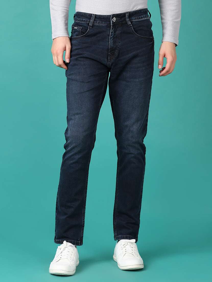 men washed mid rise denim jeans - 21536397 - Standard Image - 1