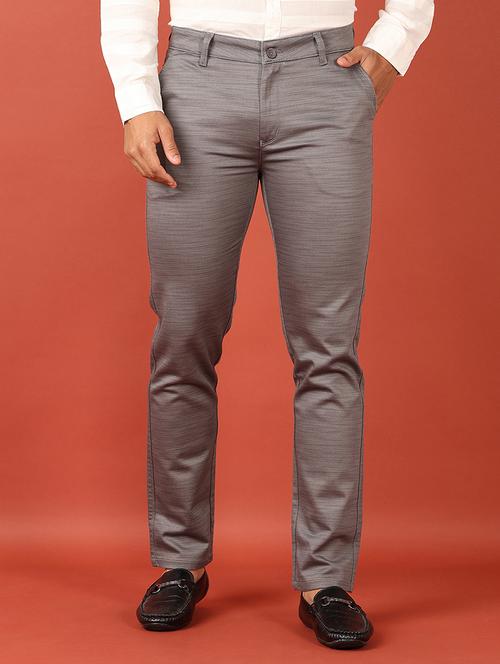 men mid rise solid flat front casual trouser - 21536441 -  Standard Image - 0