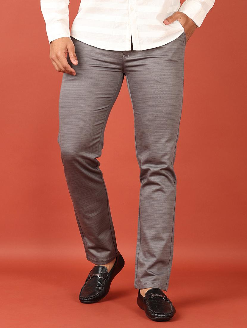 men mid rise solid flat front casual trouser - 21536441 -  Standard Image - 1