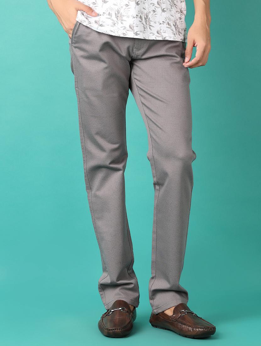 men mid rise solid flat front casual trouser - 21536442 - Standard Image - 1
